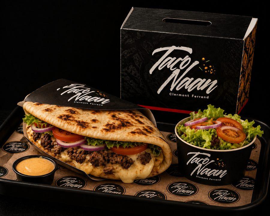 Visuel 3D d'un cheese naan Taco Naan